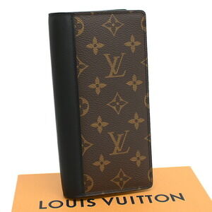 Louis Vuitton Portefeuille Wallet Brazza Long Macassar Brown Brown Black